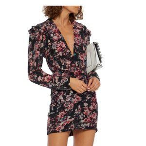 IRO Merca pleated floral-print silk-georgette mini dress